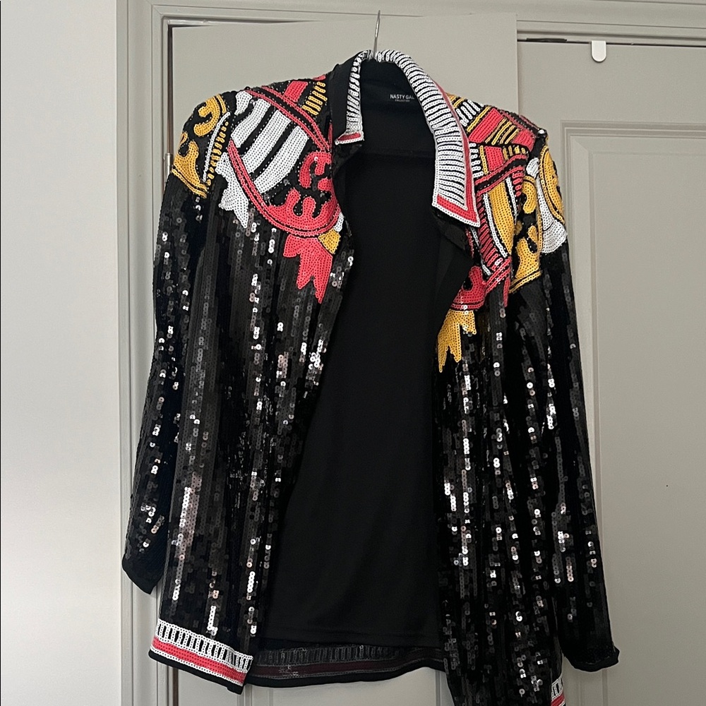 Nasty Gal Multicolor Sequin Blazer